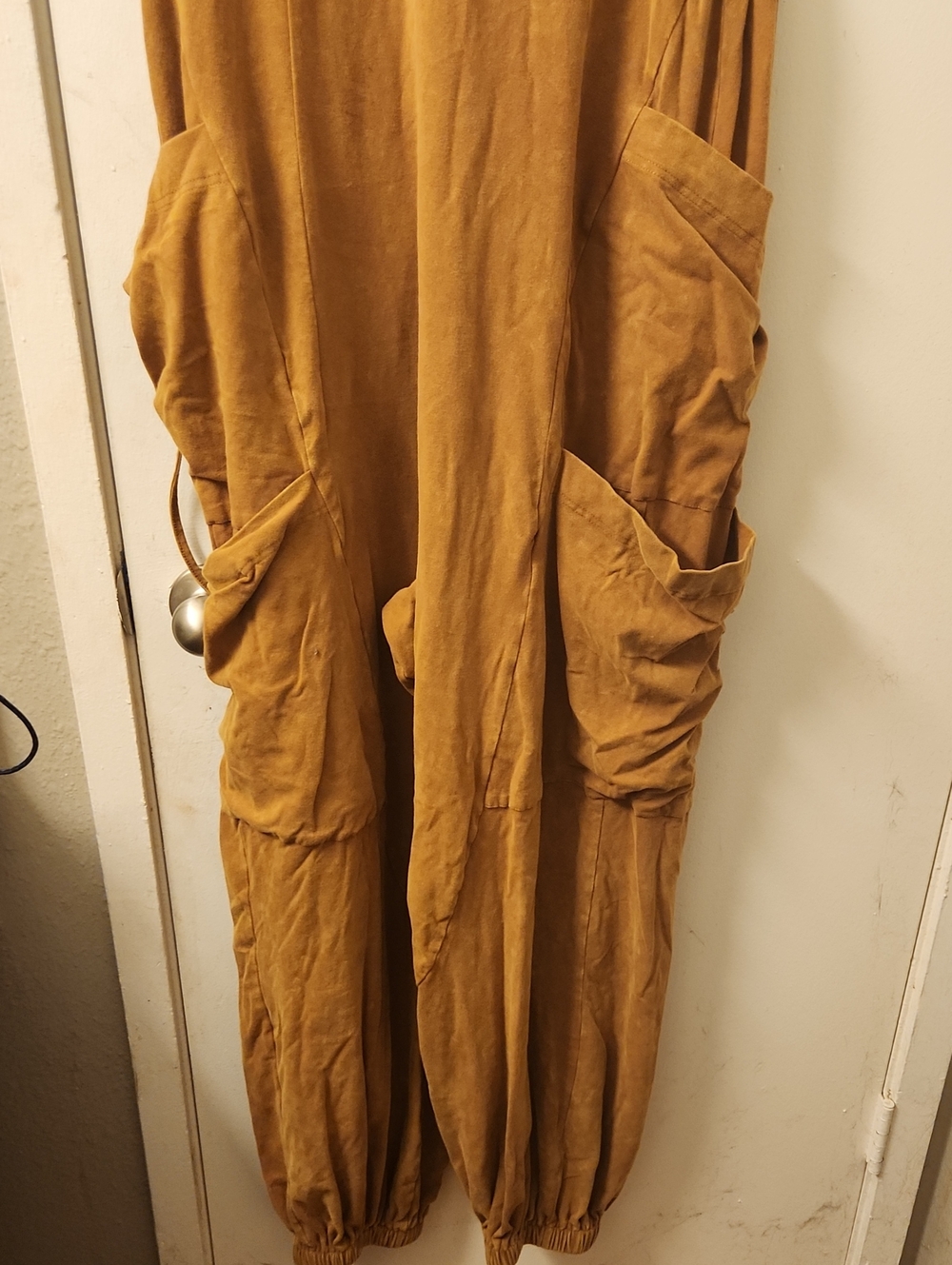 Tree Bird Nest turning point washed cargo jumpsuit-Camel Easel - Picture 3 of 14